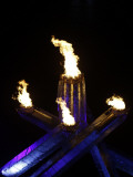 Olympic Cauldron is Seen after the Opening Ceremony for the Vancouver 2010 Olympics