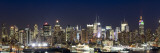 Buildings in a City Lit Up at Dusk  Hudson River  Midtown Manhattan  Manhattan  New York City  New 