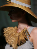 Model Wears an Outfit Designed by Berube During Her Fashion Show in London for Fashion Week