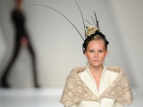Model Displays a Creation by Portuguese Designer Fatima Lopes During the Portugal Fashion Weekend