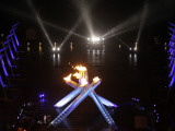 Olympic Cauldron after Being Lit at the Opening Ceremony for the 2010 Olympics