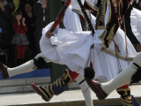 Young Spectators Applaud as Greek Presidential Guards Take Part in Military Parade  Central Athens