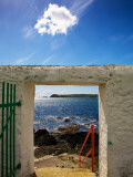 Doorway Near Ballynacourty Lighthouse  with View to Helvick Head  County Waterford  Ireland
