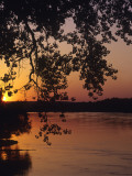 Sunset over the Missouri at Indian Cave State Park  Nebraska  USA