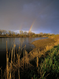 Rainbow over the North Platte River  Nebraska  USA