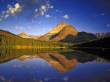 Mt Wilbur Reflects into Fishercap Lake  Many Glacier Valley of Glacier National Park  Montana  USA