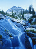 Water Flowing over Rocks at Dusk  Snowyside Peak  Sawtooth National Forest  Idaho  USA