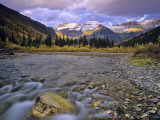 Mcdonald Creek and Garden Wall in Glacier National Park  Montana  USA