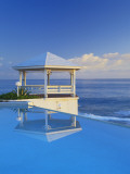 Gazebo Reflecting on Pool with Sea in Background  Long Island  Bahamas