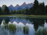 Reflection of Mountains in River  Schwabacher's Landing  Grand Teton National Park  Wyoming  USA