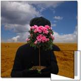 Human Figure Holding Potted Plant  Surrealist Theme
