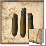 Three Cigars Lit with Ashes