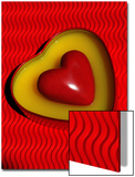 A Love Stone Heart with Red Background