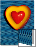 A Love Stone Heart with Blue Background