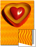 A Love Stone Heart with Yellow Background