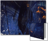 Abstract Image in Black  Blue  and Orange