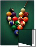 Pool Balls Arranged in a Heart Shape