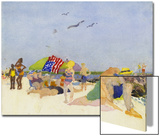 Watercolor Painting of a Beach Scene