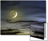 Crescent Moon Shot Through Thin Clouds  Lake Constance  Germany