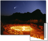 Medicine Wheel with Night Sky  and Hale-Bopp Comet  Sedona  Arizona  USA