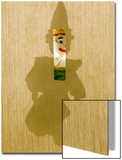 Silhouette of a Sock Puppet Peeking Through a Screen