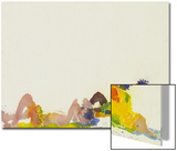 Watercolor Painting of Sunbathers on the Beach