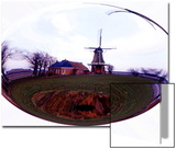 Elliptical Image of Dutch Mill and Farm