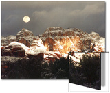Moon Above Snow-Covered Boynton Canyon  Sedona  Arizona  USA