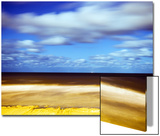 Sea and Empty Beach in at Night  Blackpool  England  Uk