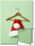 Santa Hat on Wooden Hanger