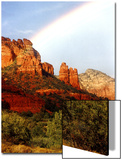 Partial Rainbow over Red Rocks with Bluish Sky  Sedona  Arizona  USA