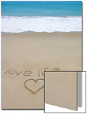 Beach on Fire Island  Ny with the Words 'Love Life' Written in the Sand