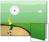 Golfer Strokes Ball Out of Sand Trap