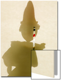 Silhouette of a Sock Puppet Peeking Through a Screen
