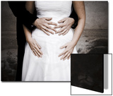 Wedding Couple with Groom's Hands on Brides Stomach