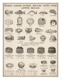 An Assortment of Tinned Copper Entree Moulds  Patty Pans and Copper Moulds