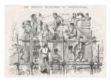 Cartoon About Irish Labourers Employed to Build a House