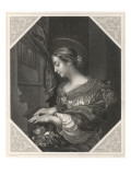 Saint Cecilia Roman Saint and Martyr  Patron Saint of Musicians  Playing a Portative Organ