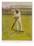 The Legendary Cricketer  Dr WG Grace Poised with His Bat