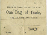Whitby Parish Poor Relief Voucher for Coal