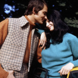 Retro Couple in 1970s Wiinter Fashions