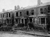 A Street of Bombed London Houses  Following a German Zeppelin Raid on October 13Th  1915