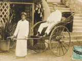English Gent in Egypt in Rickshaw