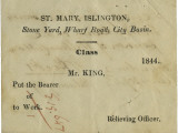 1844 Poor Relief Work Ticket