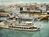 Saint Louis  Missouri: River Front  with Steamboat