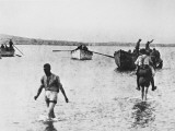 Carrying Wounded to Boats in Suvla Bay at Gallipoli During World War I