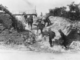German Machine Gunners Attacking Up a Ridge on the Western Front During World War I