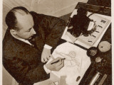Christian Dior Sketching a Fashion Design  1948