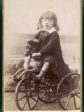 French Child on Splendid Horse-Tricycle