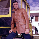 Retro Male Fashion Model in Leather Jacket  Trends